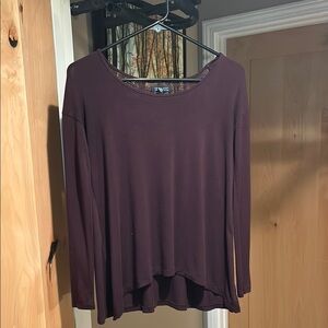 American Eagle Outfitters Purple Asymmetrical Long Sleeve Blouse